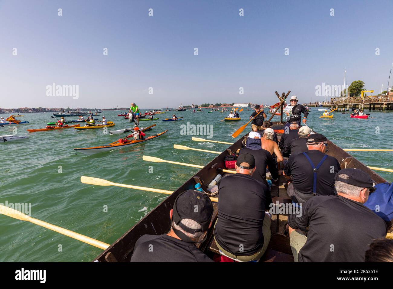 32 Rowers Boat Italy, Venice, listed as World Heritage by UNESCO, La Vogalonga is a 32 ...
