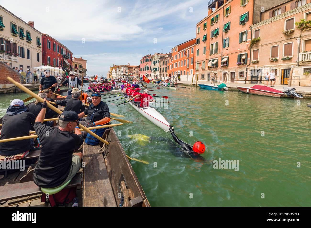 32 Rowers Boat Italy, Venice, listed as World Heritage by UNESCO, La Vogalonga is a 32 ...