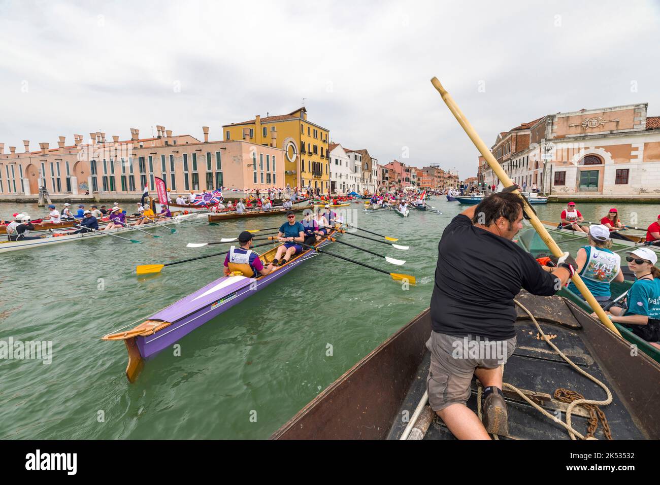 32 Rowers Boat Italy, Venice, listed as World Heritage by UNESCO, La Vogalonga is a 32 ...