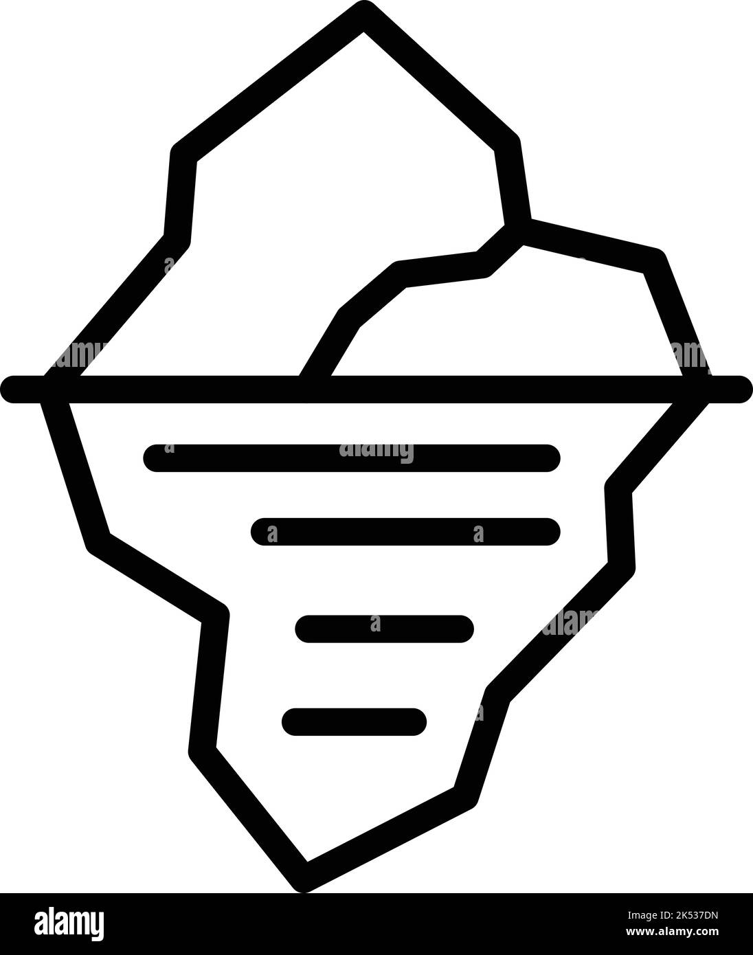 Digital iceberg icon outline vector. Glacier ice. Sea arctic Stock