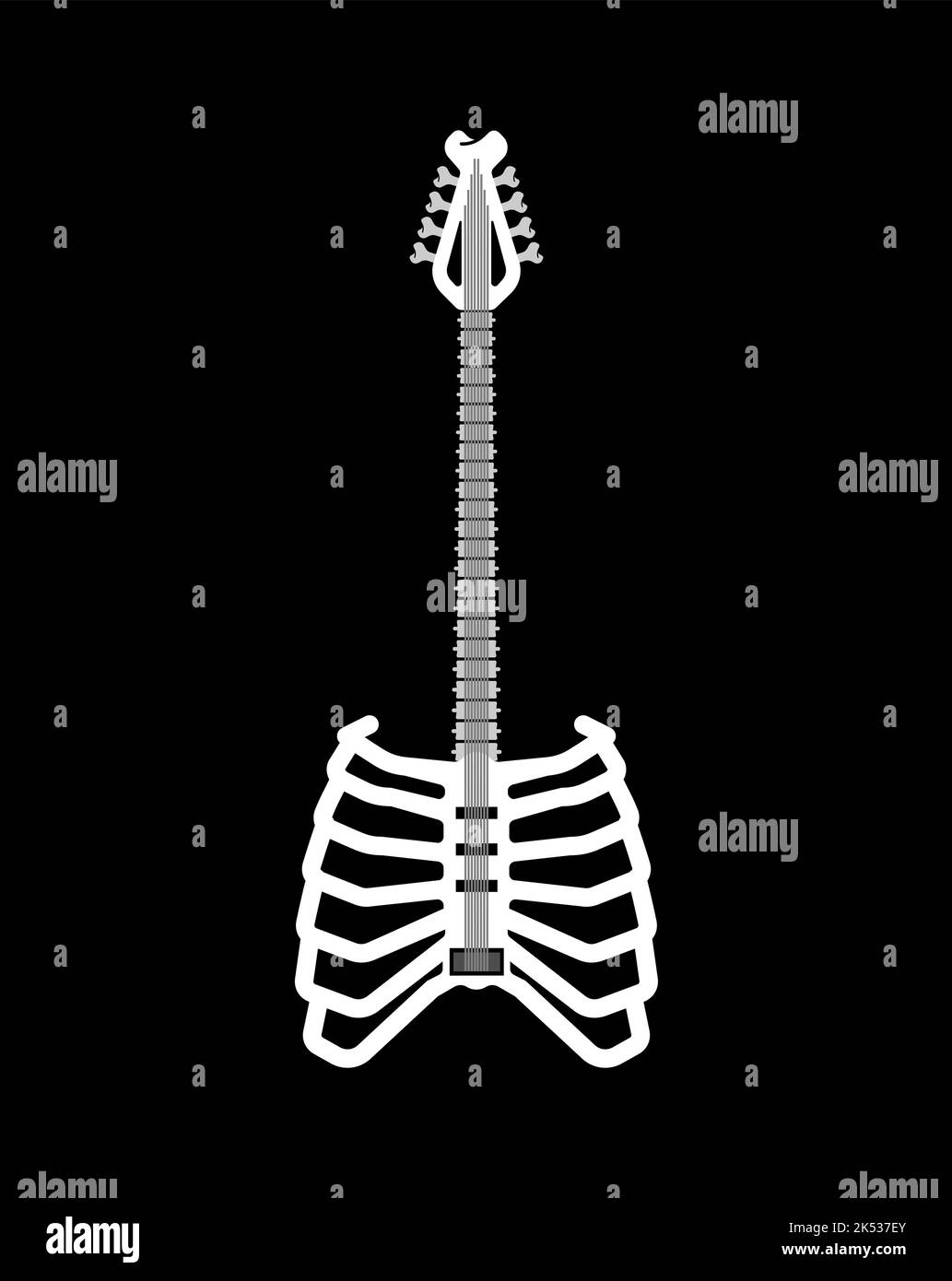 Rock guitar from bones. Skeleton electric guitar. death rock Stock ...