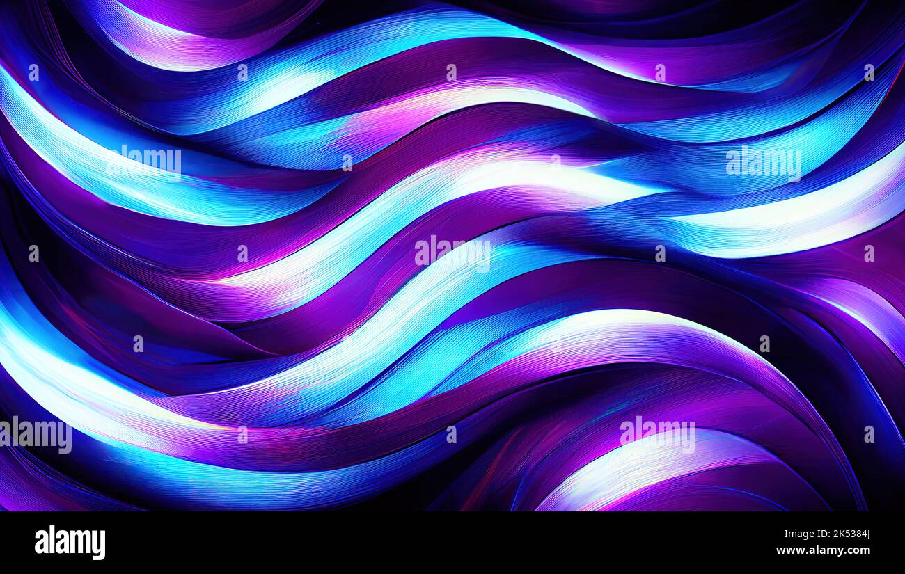 A 3d rendered blue and purple dynamic waves background for textures and ...