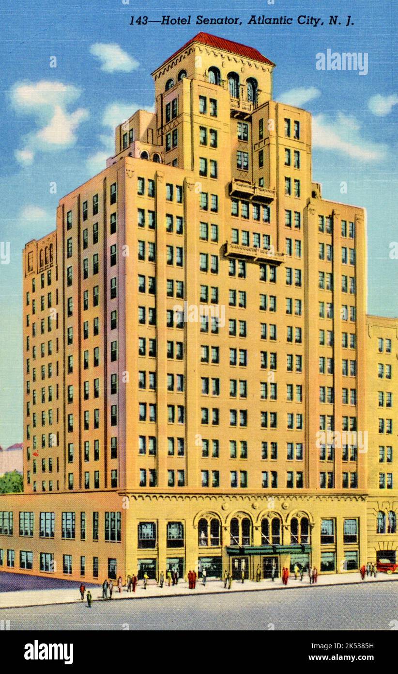 Hotel Senator, Atlantic City, NJ Postcard circa 1941 Stock Photo Alamy