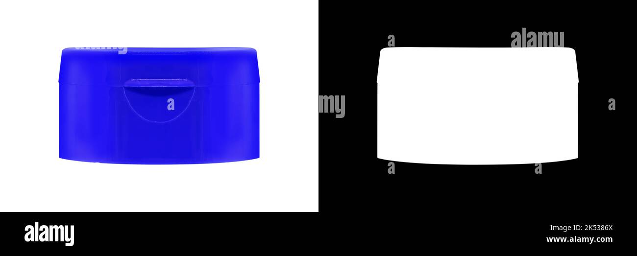 Blue Lid locked isolated for mockup with clipping mask Stock Photo