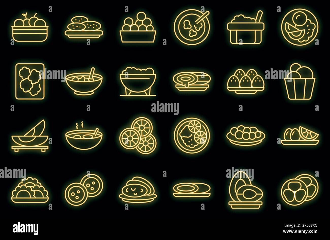 Brazilian culinary icons set outline vector. Arancini bread. Rice plate ...