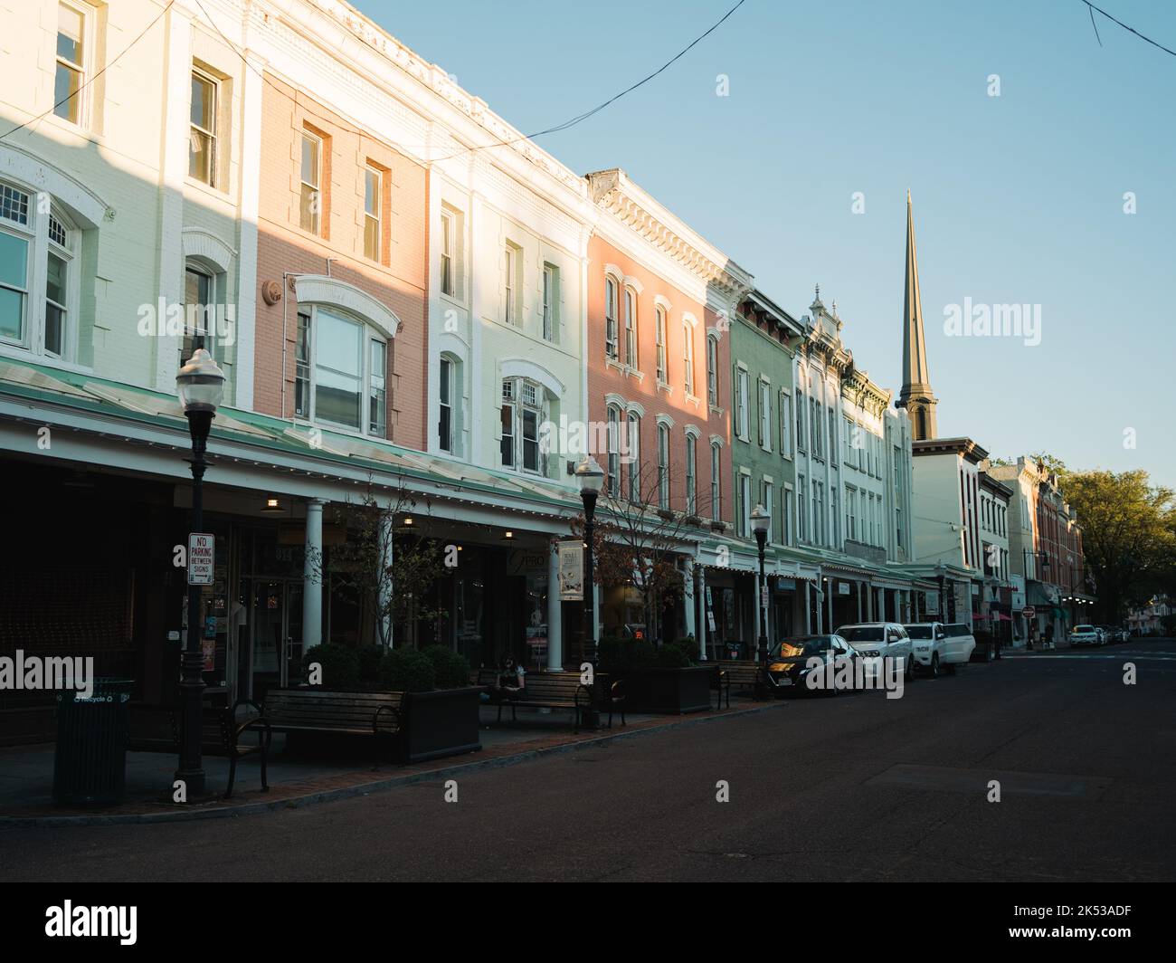 Architecture on Wall Street, in the Stockade District, Kingston, New