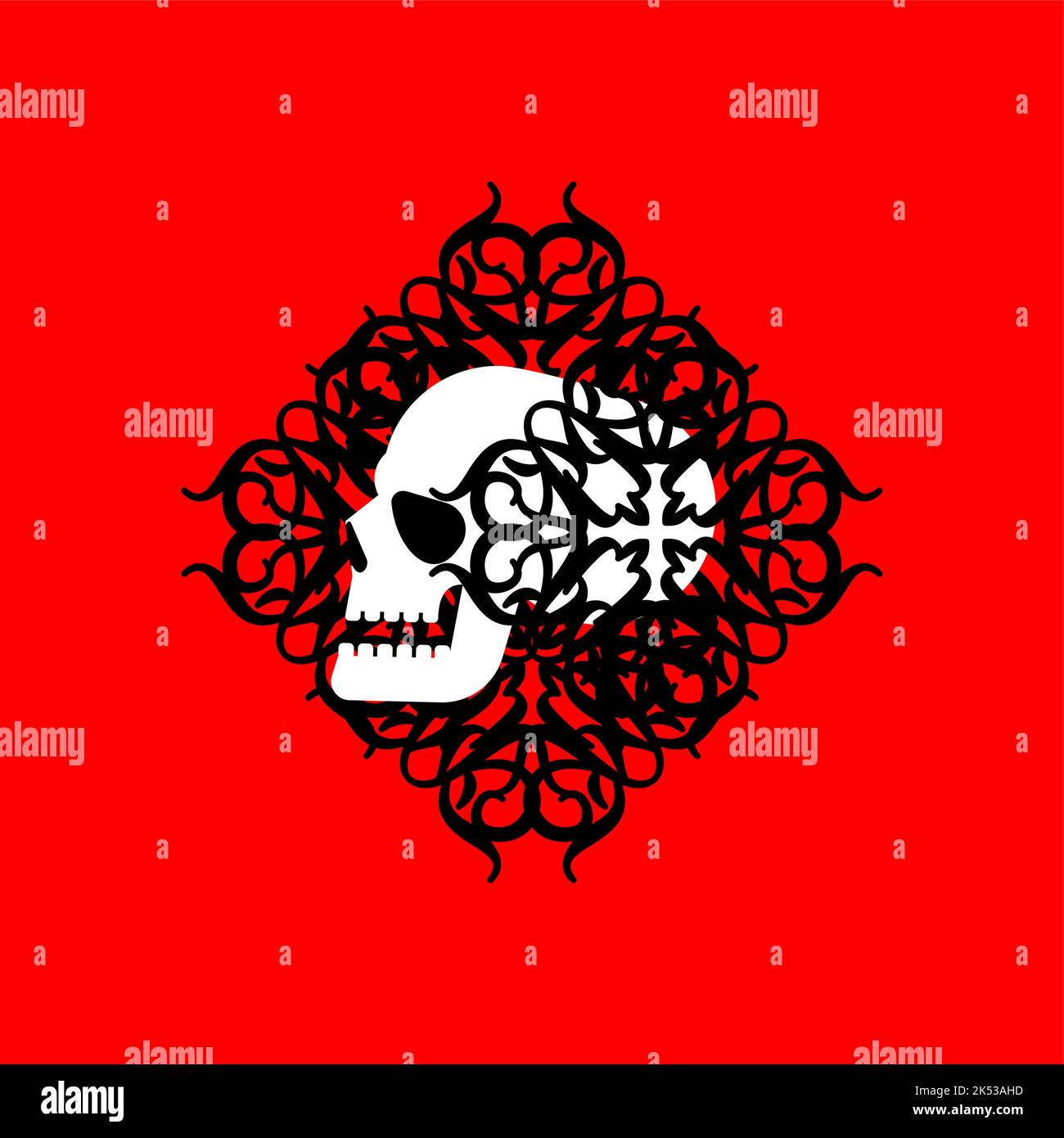 Traditional ornament and skull. Vector illustration Stock Vector Image ...