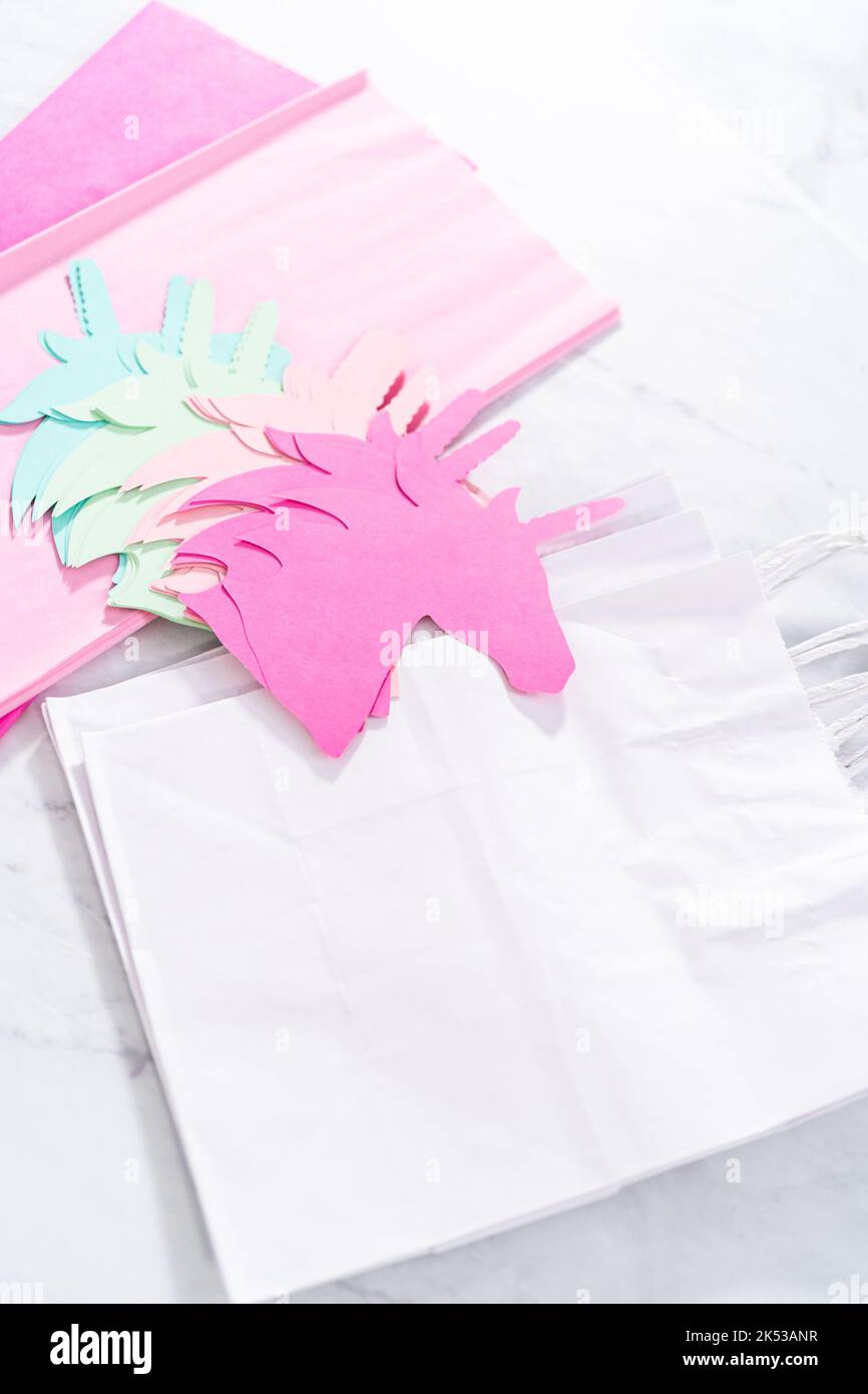 Unicorn Birthday Party favors Stock Photo Alamy