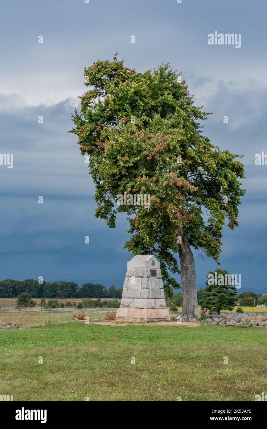Storm Clouds Approaching from the West, Gettysburg National Military Park, Pennsylvania USA, Gettysburg, Pennsylvania Stock Photo