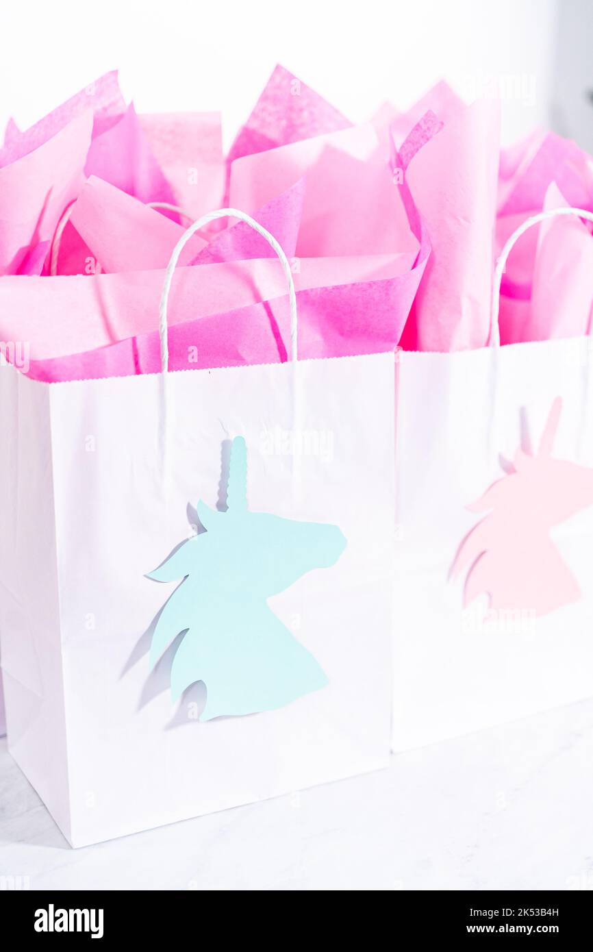 Unicorn Birthday Party favors Stock Photo Alamy