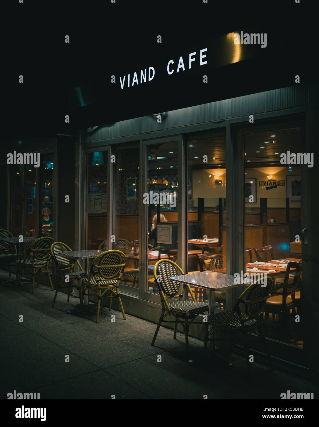 Viand Cafe at night, on the Upper West Side, Manhattan, New York Stock