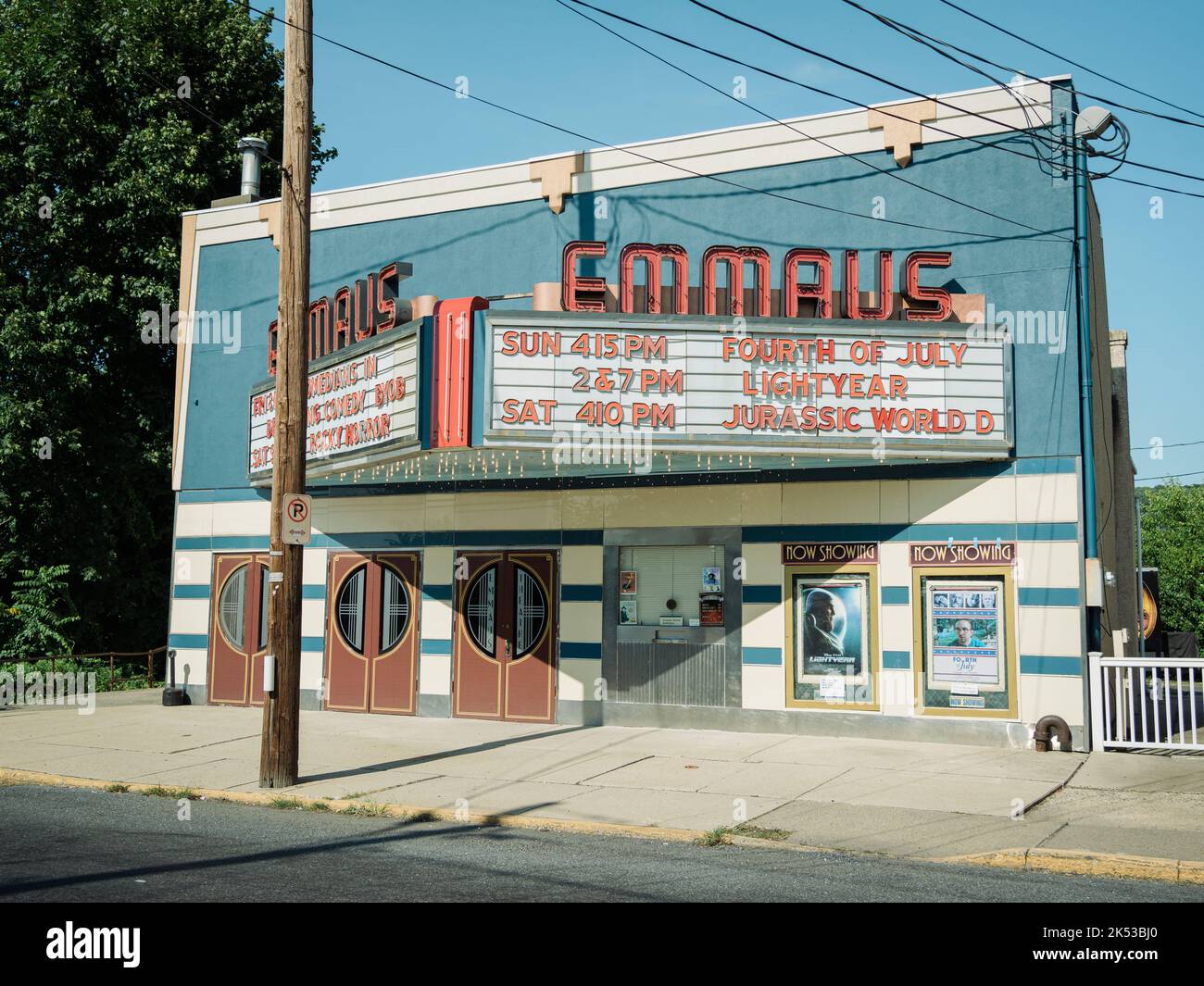 Emmaus Theatre vintage sign, Emmaus, Pennsylvania Stock Photo Alamy