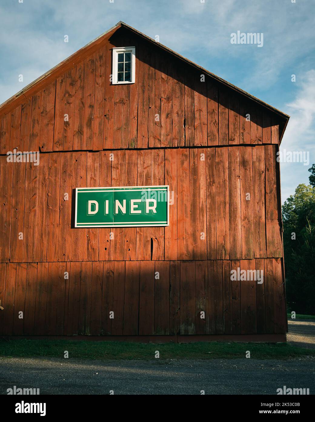 Red barn with diner sign, Chatham, New York Stock Photo Alamy