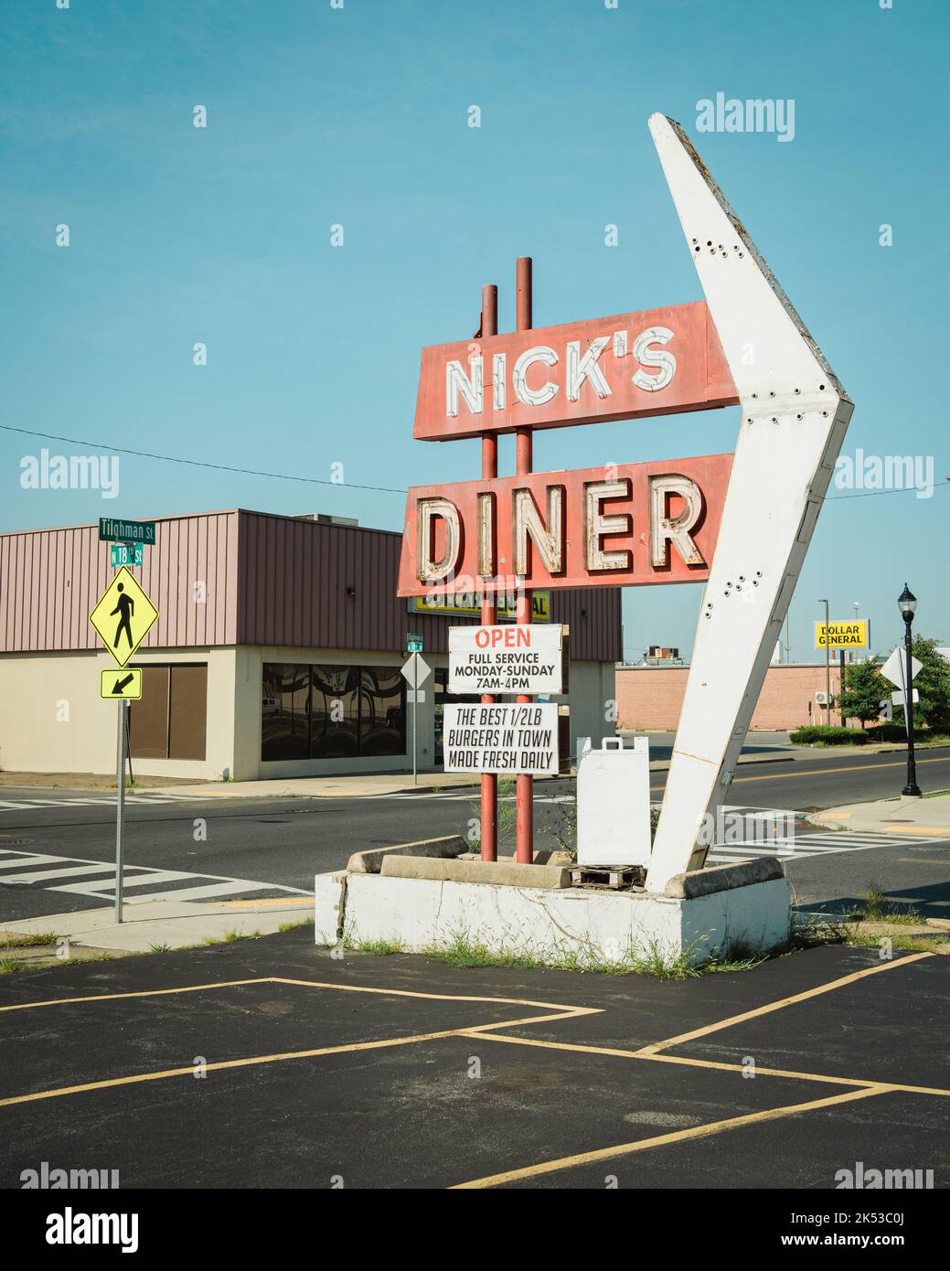 Nicks Diner vintage sign, Allentown, Pennsylvania Stock Photo
