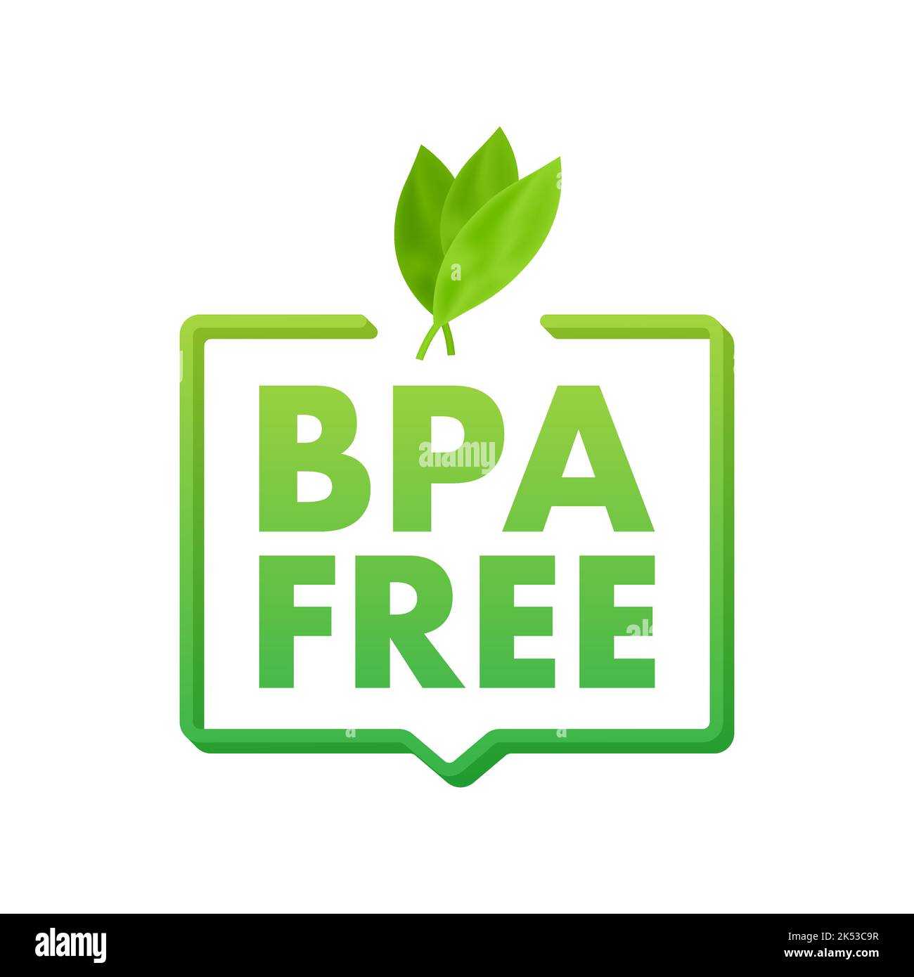 Green colored BPA free emblems, badge, logo, icon. Vector stock