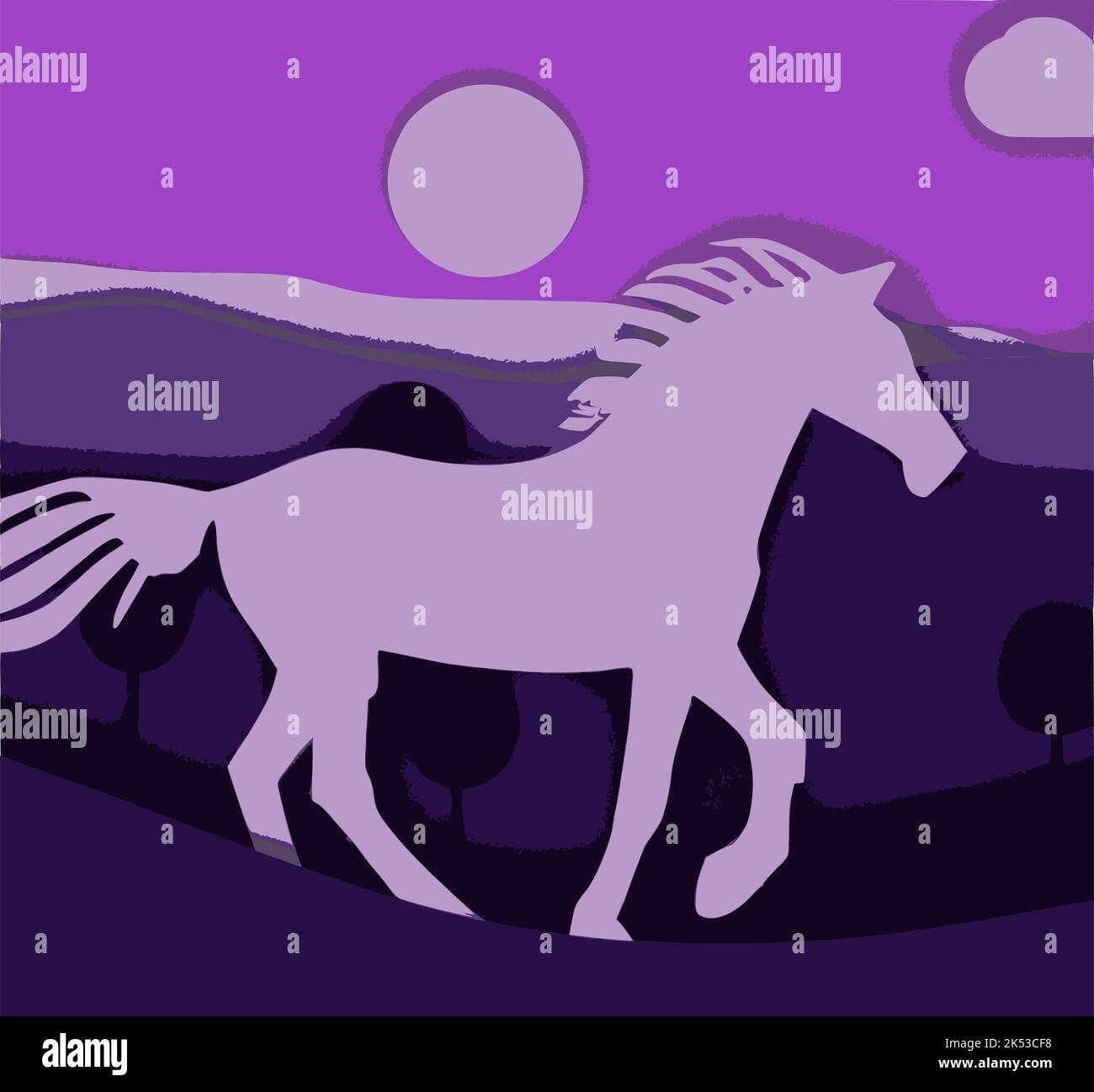 Horse silhouette drawing Stock Vector Images - Alamy