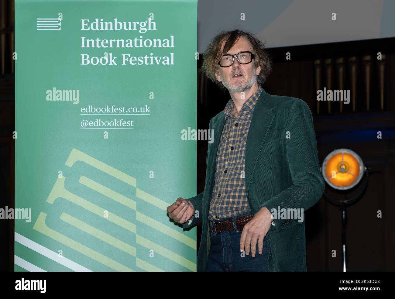 Singer, musician and radio presenter Jarvis Cocker at Edinburgh International Book Festival, Scotland, UK Stock Photo
