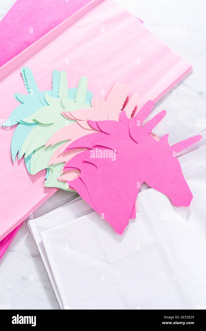 Unicorn Birthday Party favors Stock Photo Alamy