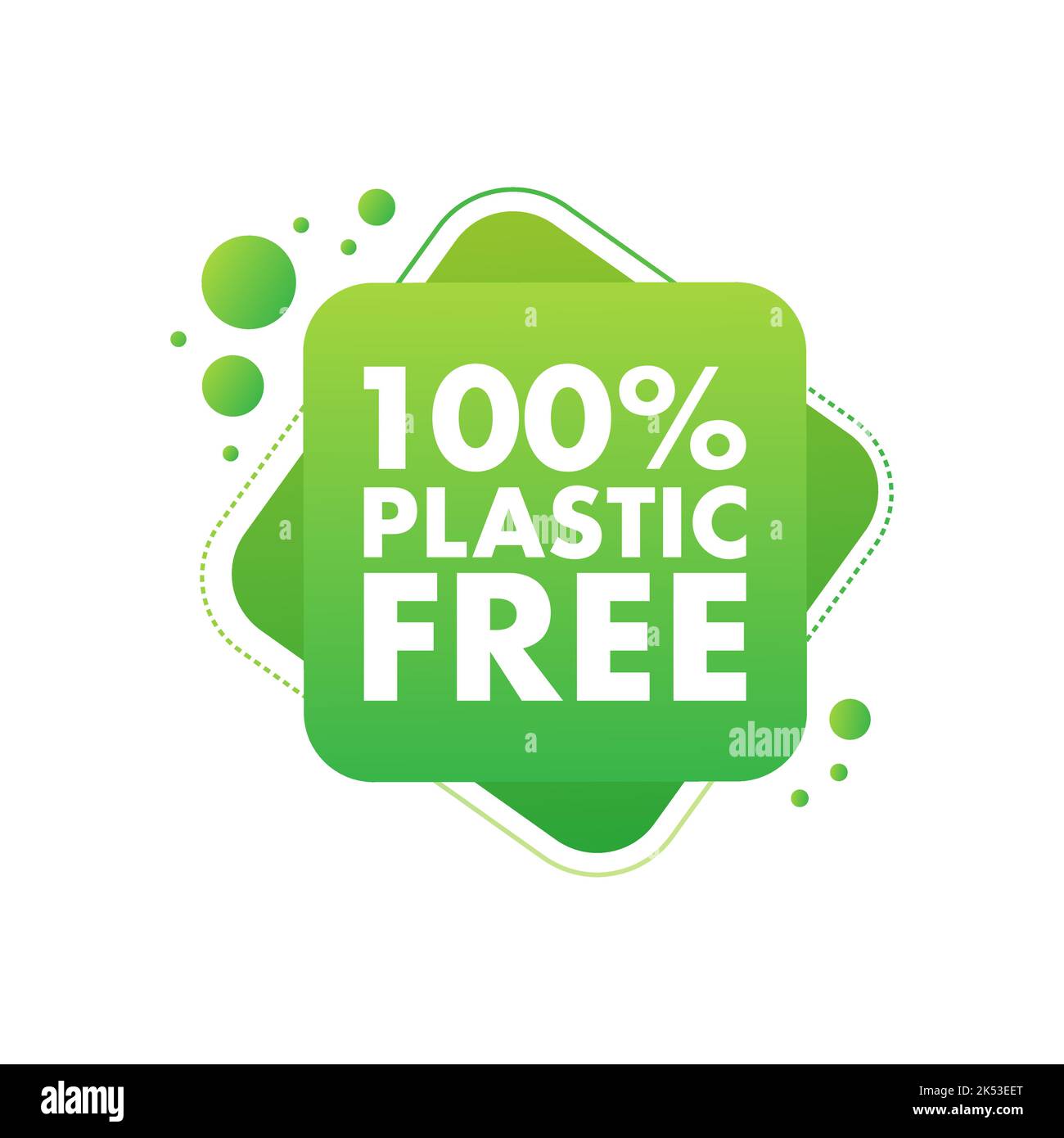 Plastic free green icon badge. Bpa plastic free chemical mark. Vector