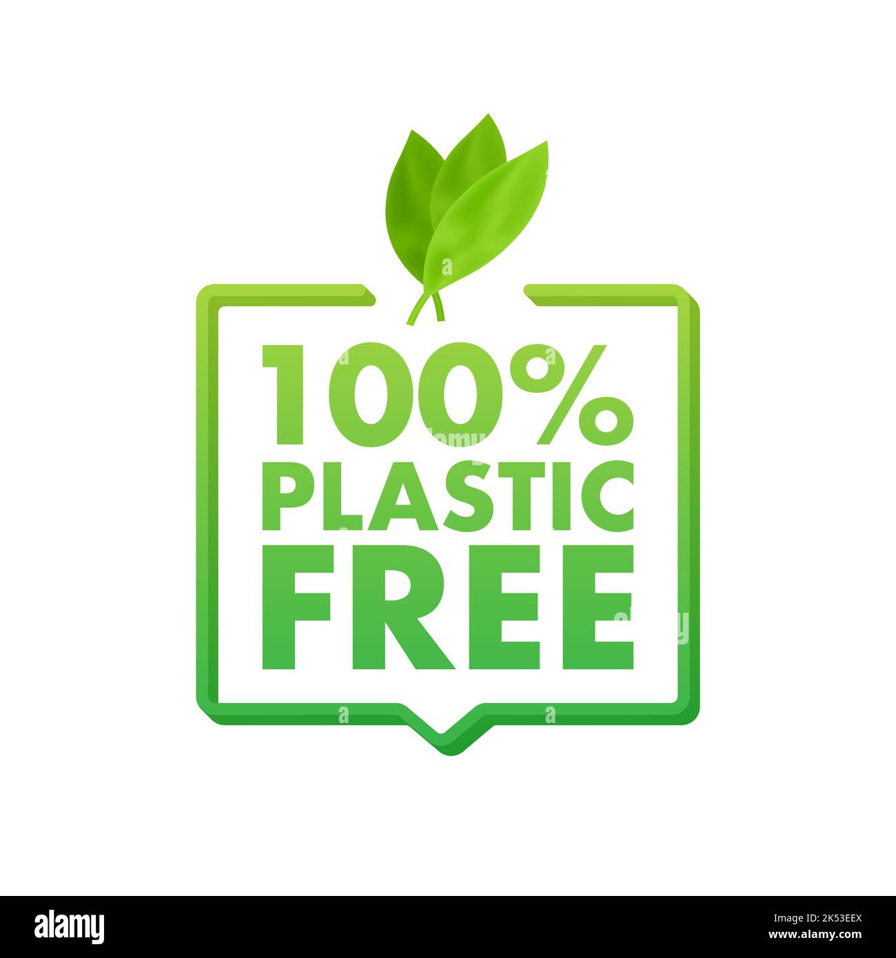 Plastic free green icon badge. Bpa plastic free chemical mark. Vector
