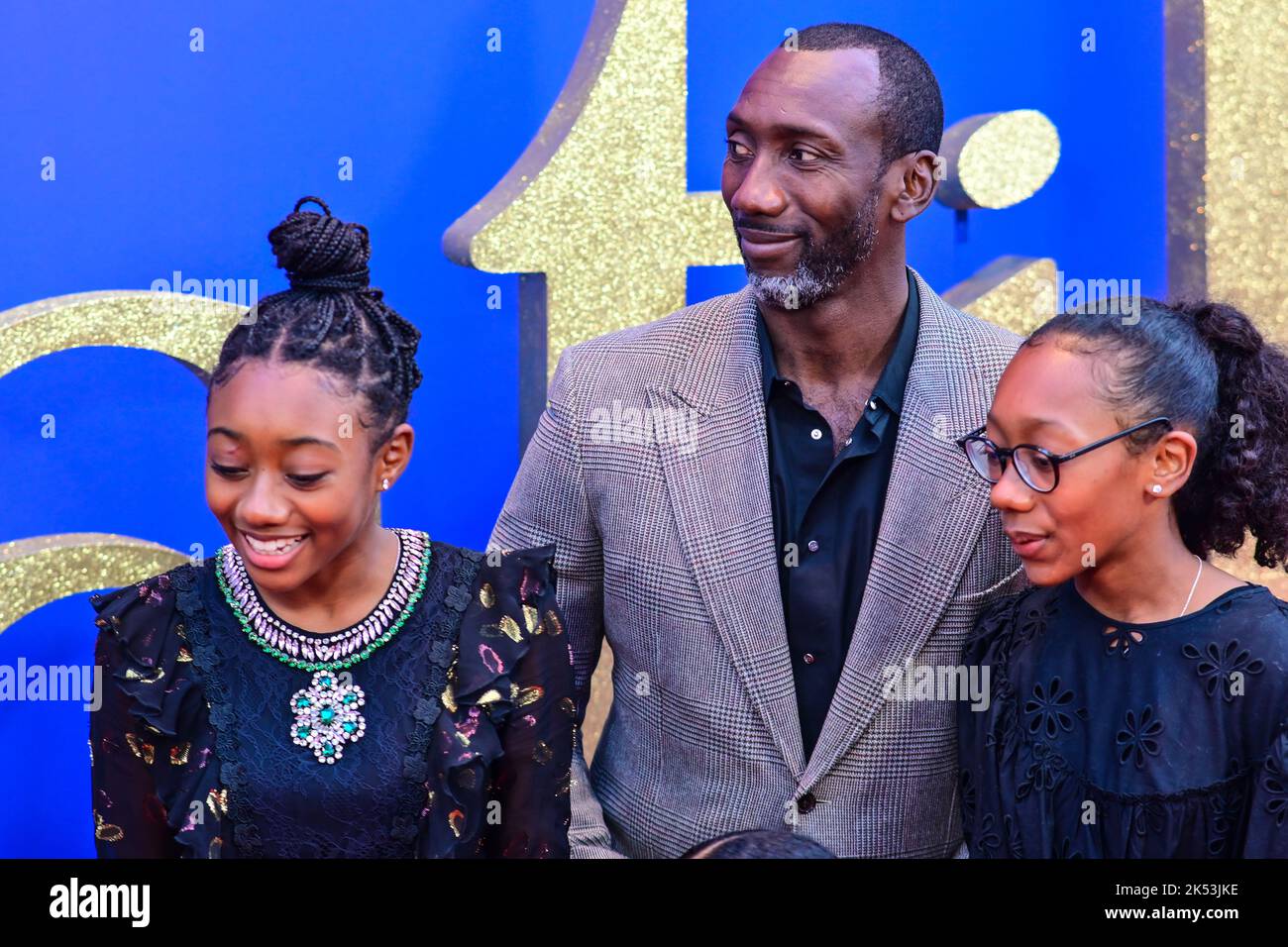 London, UK , 05/10/2022, Jimmy Floyd Hasselbaink Arrive at the Cast and filmmakers attend the BFI London Film Festival press conference for Roald Dahl’s Matilda The Musical, released by Sony Pictures in cinemas across the UK & Ireland on November 25th -  5th October 2022, London, UK. Stock Photo