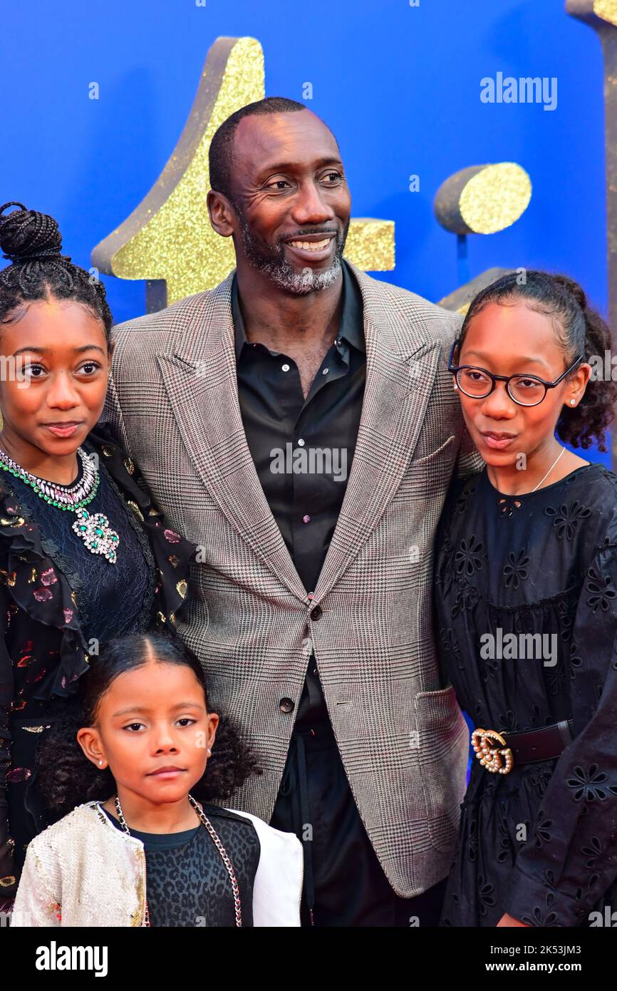 London, UK , 05/10/2022, Jimmy Floyd Hasselbaink Arrive at the Cast and filmmakers attend the BFI London Film Festival press conference for Roald Dahl’s Matilda The Musical, released by Sony Pictures in cinemas across the UK & Ireland on November 25th -  5th October 2022, London, UK. Stock Photo