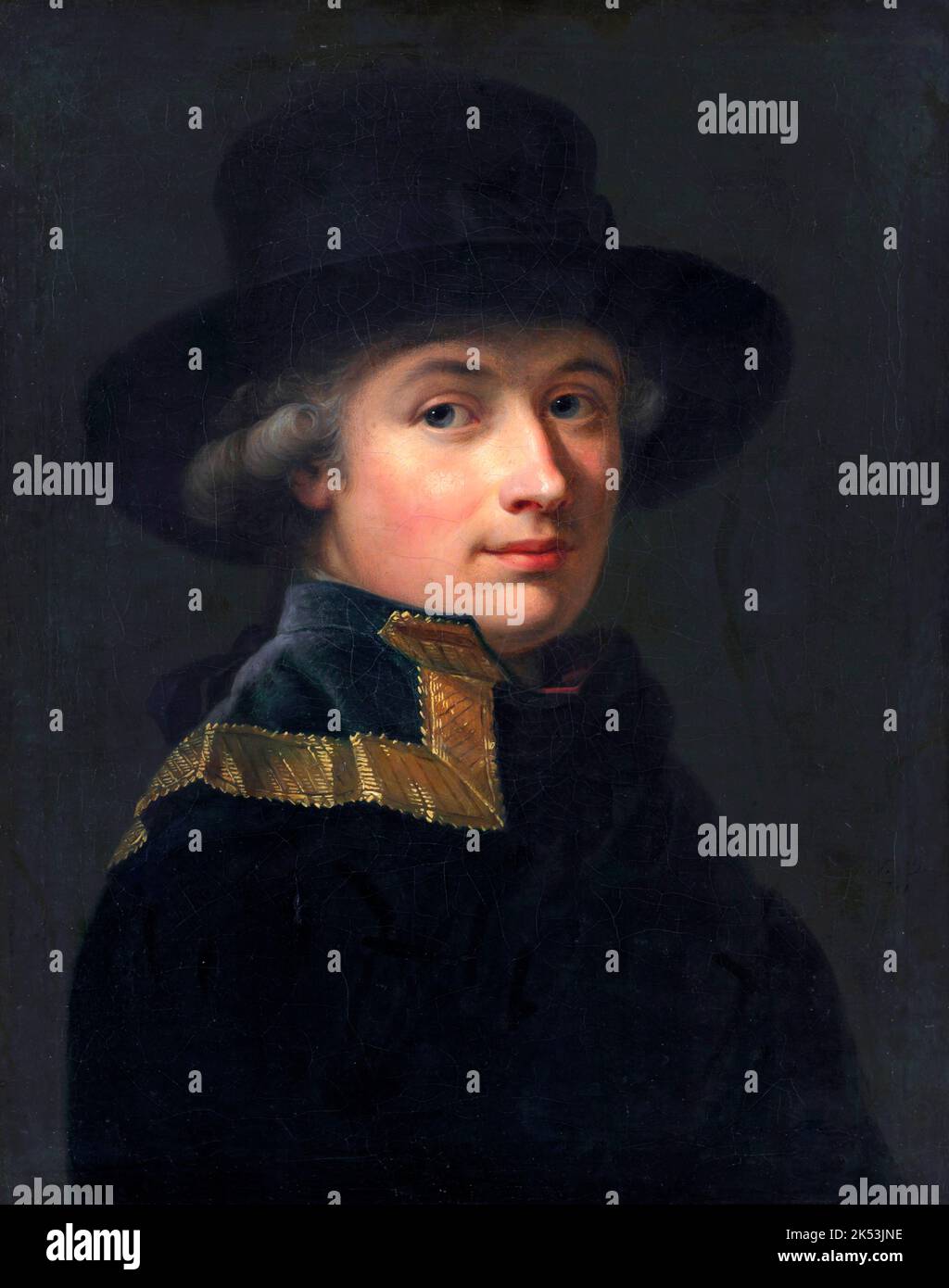 Wilhelm Bottner, self-portrait.  Wilhelm Böttner (1752 - 1805) late Baroque and early Classicist painter. Stock Photo