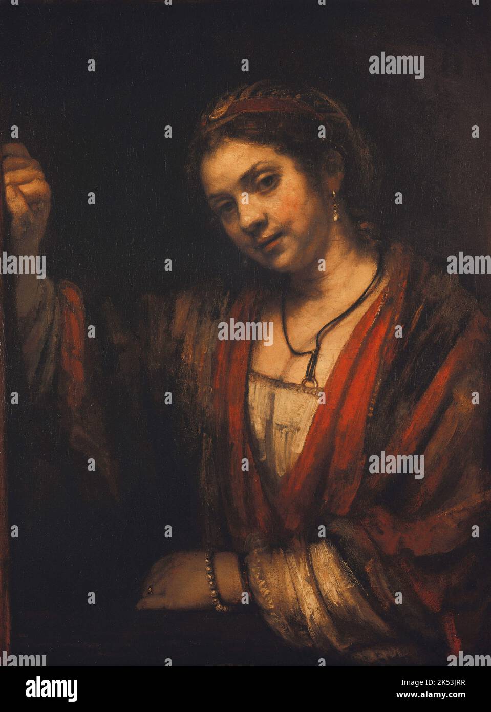 Woman in a Doorway, 1657–1658, Painting by Rembrandt Stock Photo - Alamy