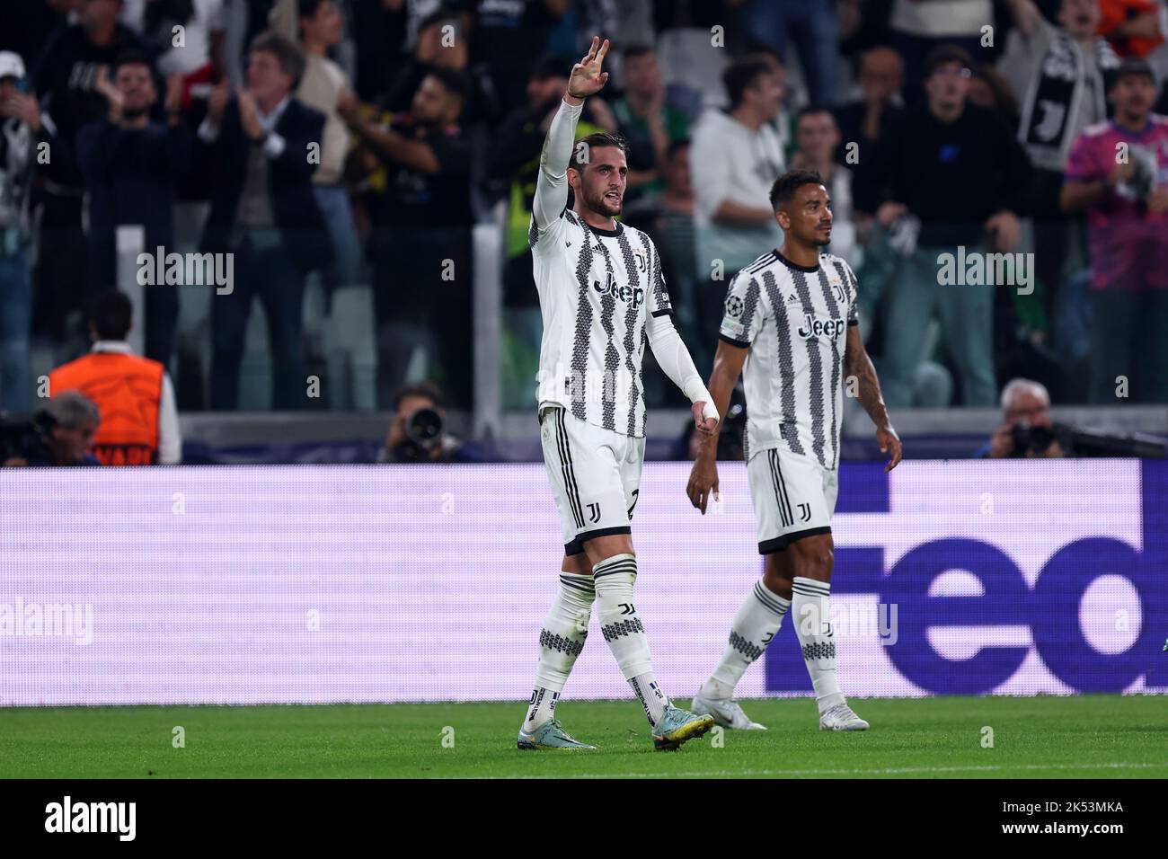 Turin, Italy . October 5, 2022, Adrien Rabiot of Juventus Fc celebrates ...