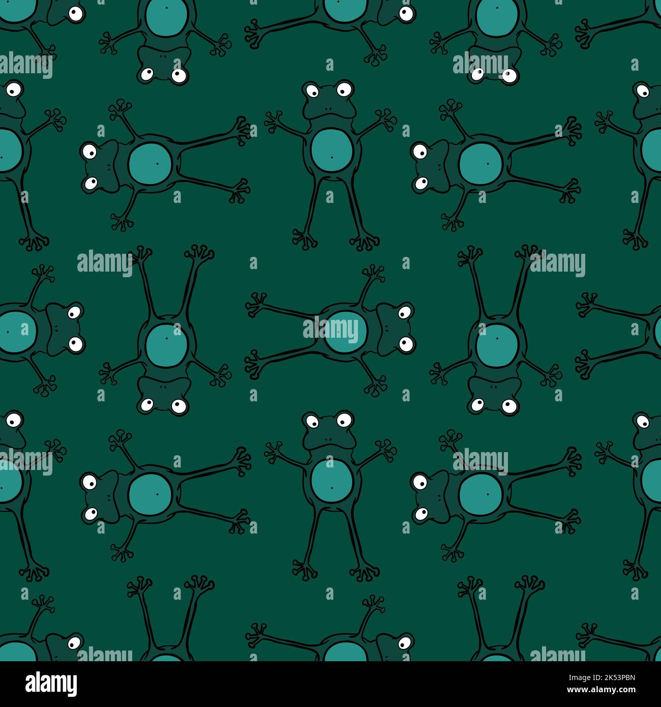 Animals cartoon seamless doodle frogs pattern for wrapping paper and ...