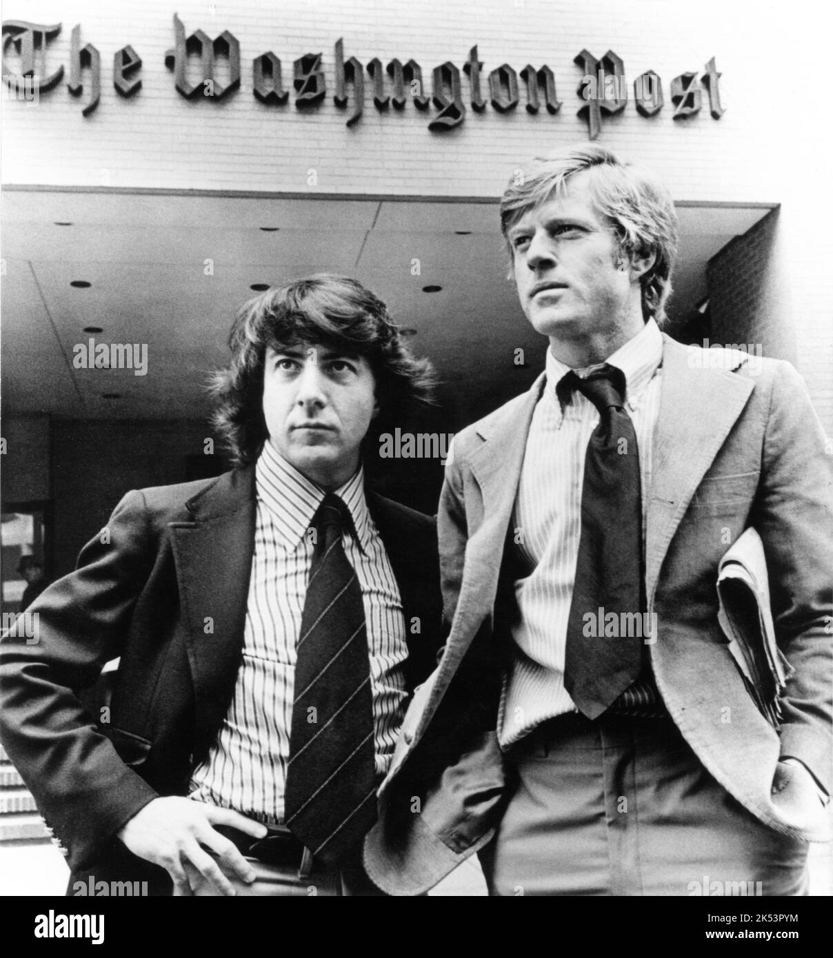 DUSTIN HOFFMAN as Carl Bernstein and ROBERT REDFORD as Bob Woodward in