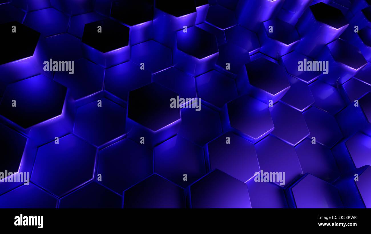 Purple hexagon background. 3d illustration, 3d rendering Stock Photo