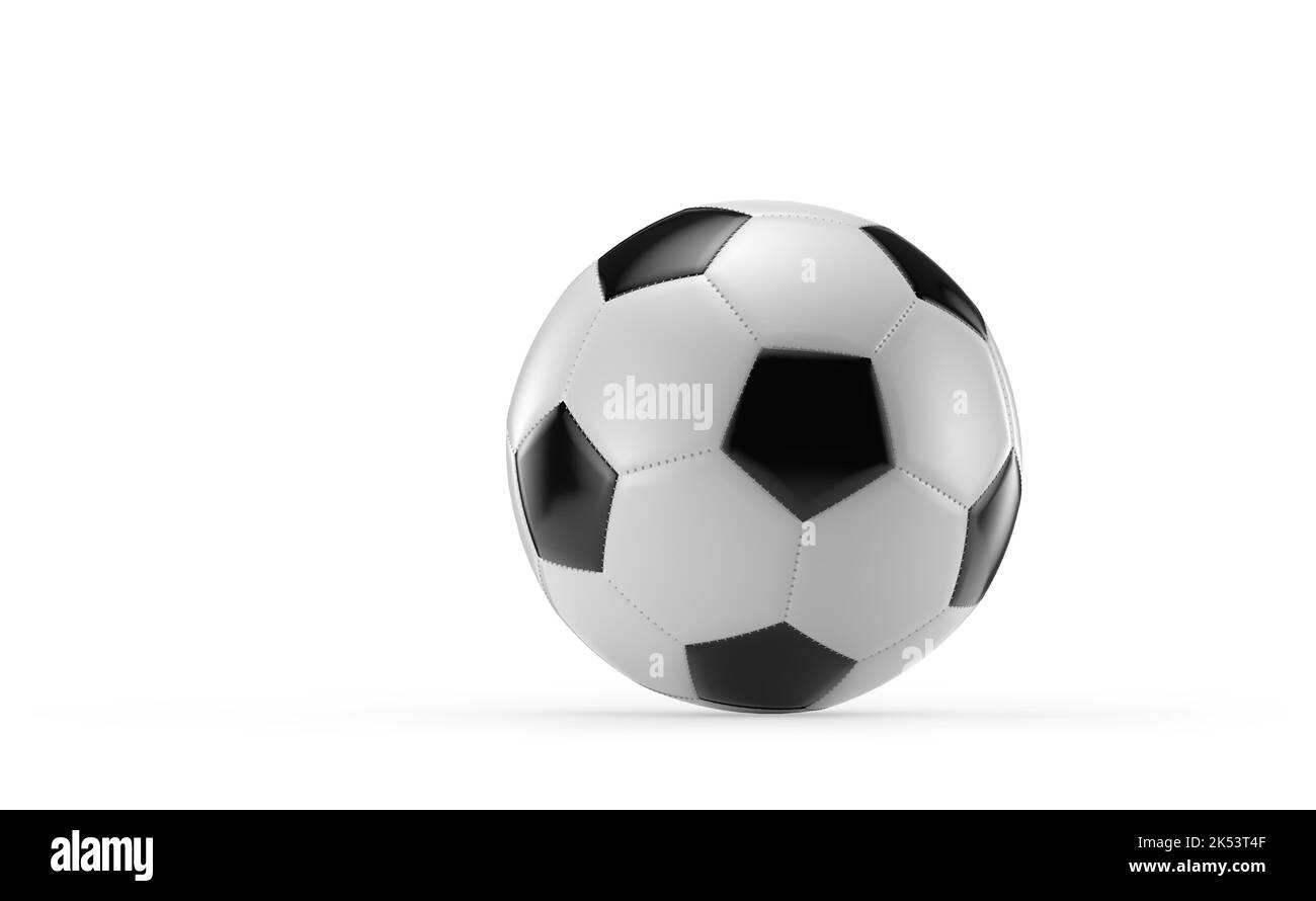 soccer ball isolated on a white background, 3D rendering Stock Photo ...