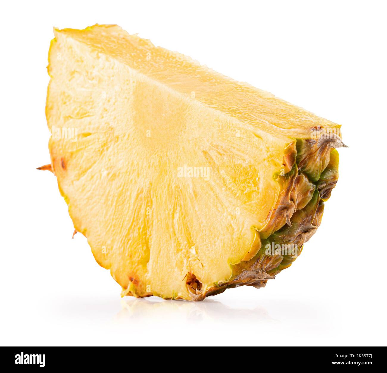 pineapple slice isolated on a white background with clipping path. Stock Photo