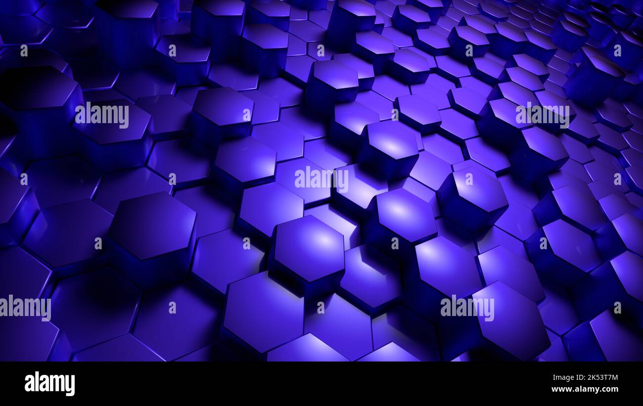 Purple hexagon background. 3d illustration, 3d rendering Stock Photo