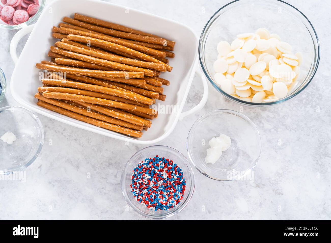 Chocolatecovered pretzel rods Stock Photo Alamy