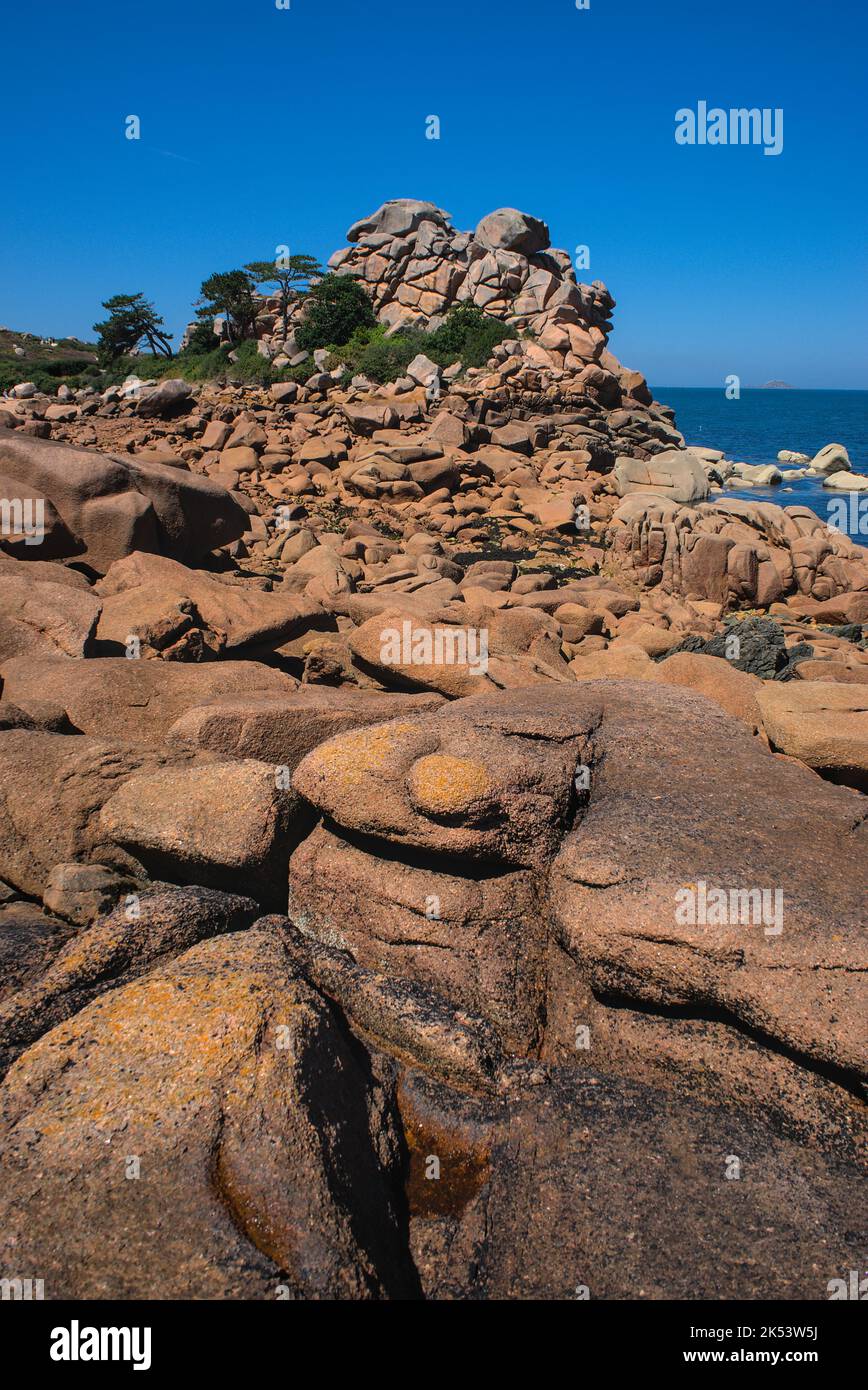 Monlithic Blocks Monolithic blocks of pink granite in the Cotes d'Armor in Brittany ...