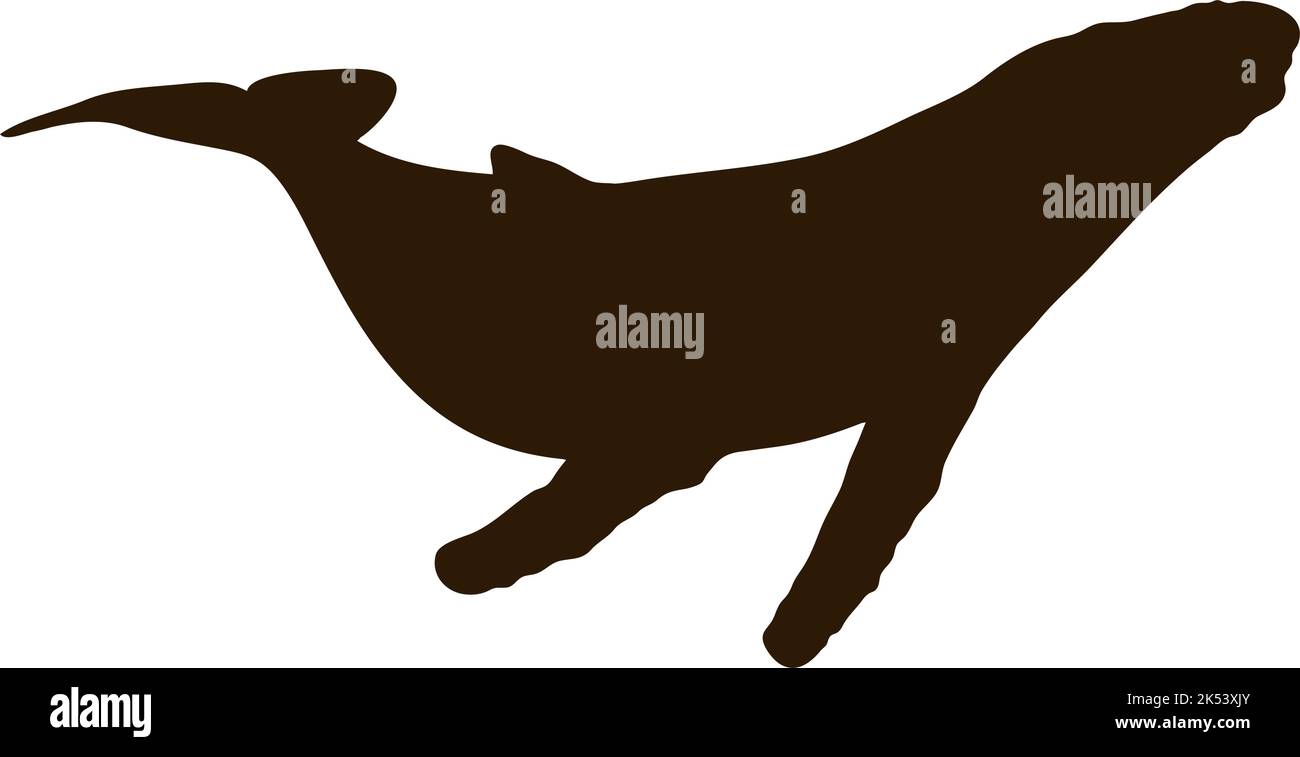whale wild animal silhouette style Stock Vector Image & Art - Alamy