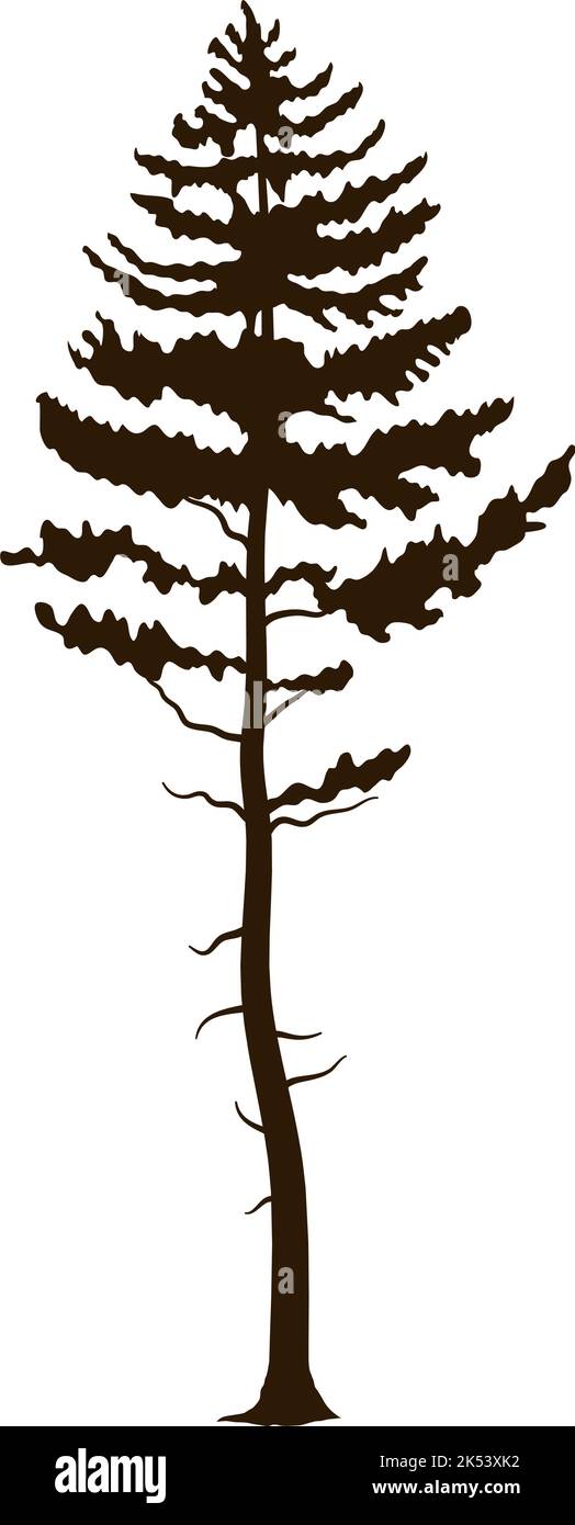 pine tree plant forest silhouette style icon Stock Vector Image & Art ...