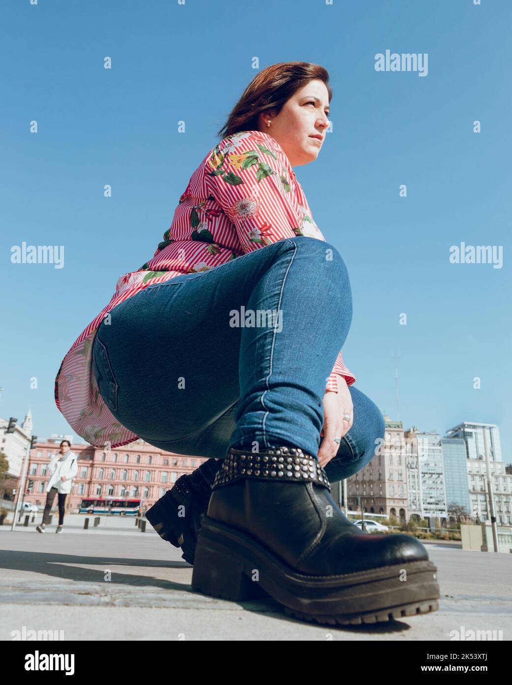 Fat girl deals boots