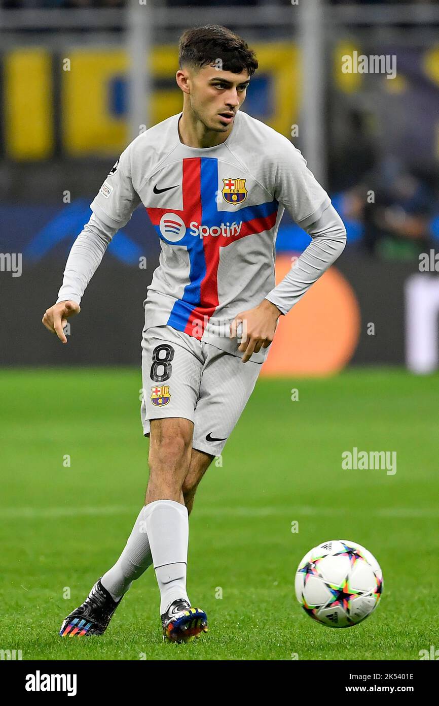 Pedro Gonzalez Lopez aka Pedri of Barcelona in action  during the Champions League Group C football match between FC Internazionale and FCB Barcelona Stock Photo