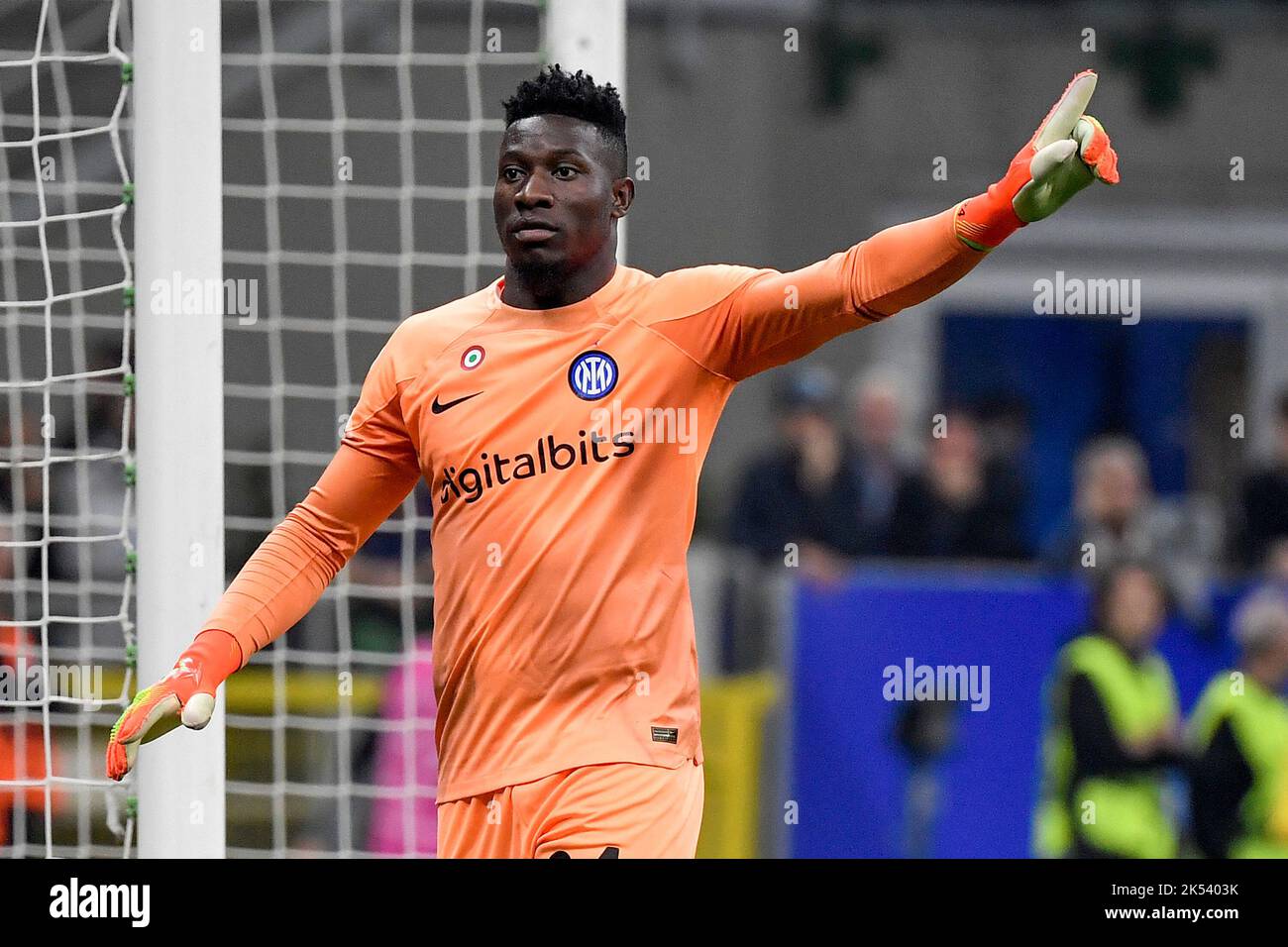 Andre Onana of Fc Internazionale during the Champions League Group C football match between FC Internazionale and FCB Barcelona at San Siro stadium in Stock Photo