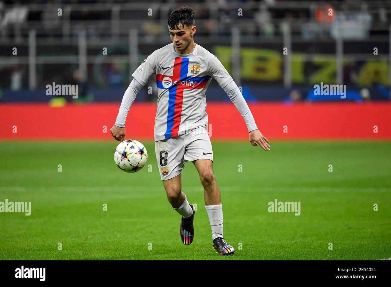 Pedro Gonzalez Lopez aka Pedri of Barcelona in action during the Champions League Group C football match between FC Internazionale and FCB Barcelona a Stock Photo