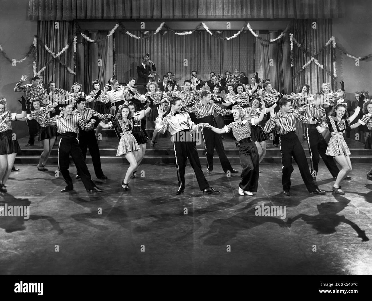 Anne Rooney, June Preisser, Noel Neill, on-set of the Film, 'Freddie Steps Out', Monogram Pictures, 1946 Stock Photo