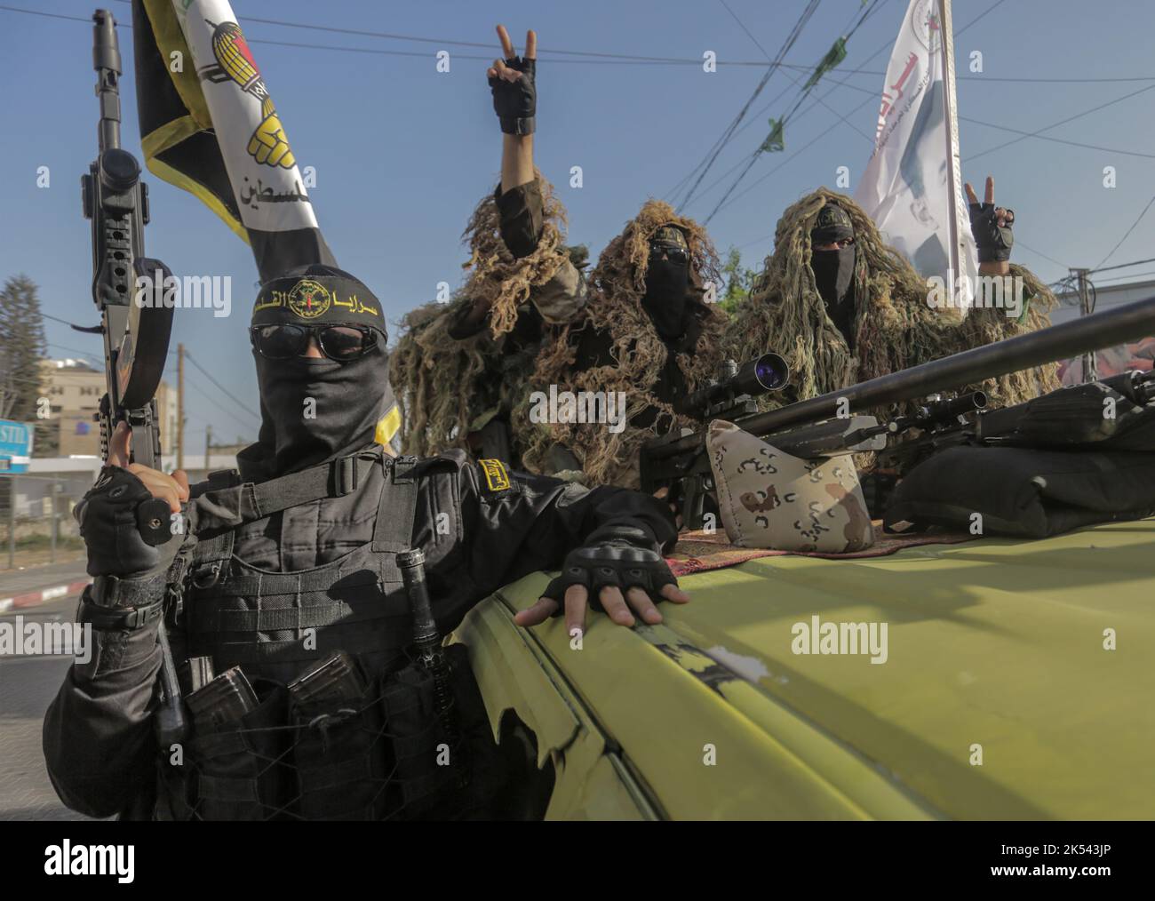 Gaza, Palestine. 05th Oct, 2022. Armed fighters from Saraya alQuds