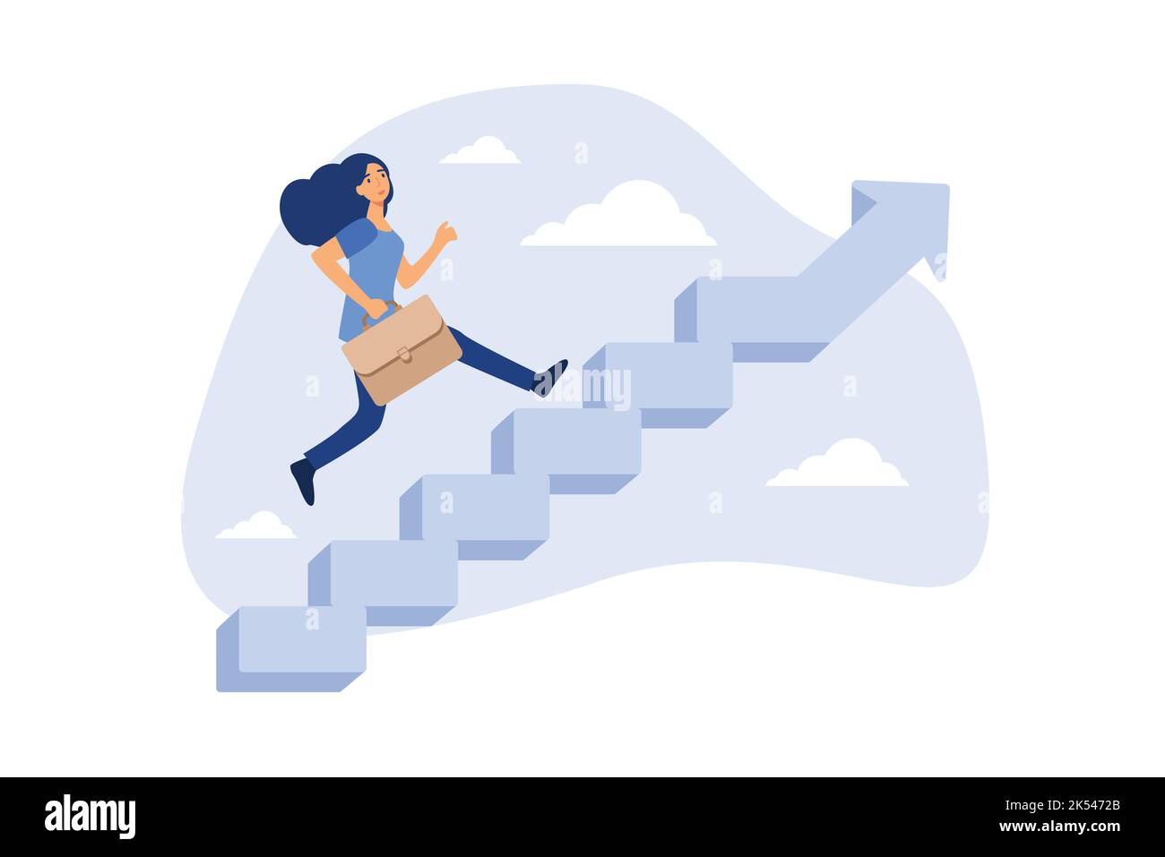 Career success for woman or female leadership, goal achievement and business challenge or gender equality concept, confidence businesswoman take small Stock Vector