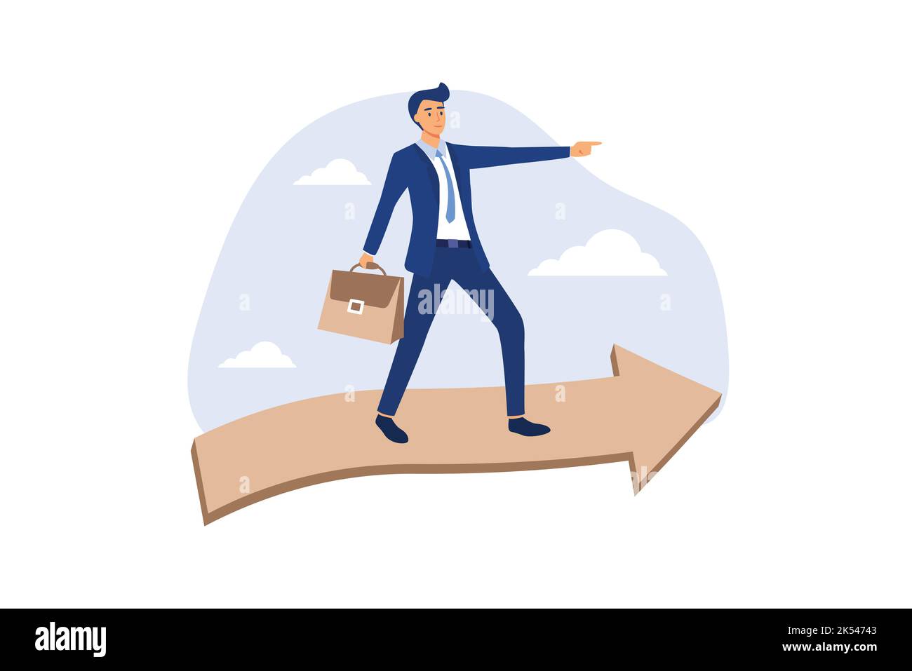 Business moving forward to achieve success, leadership vision for ...