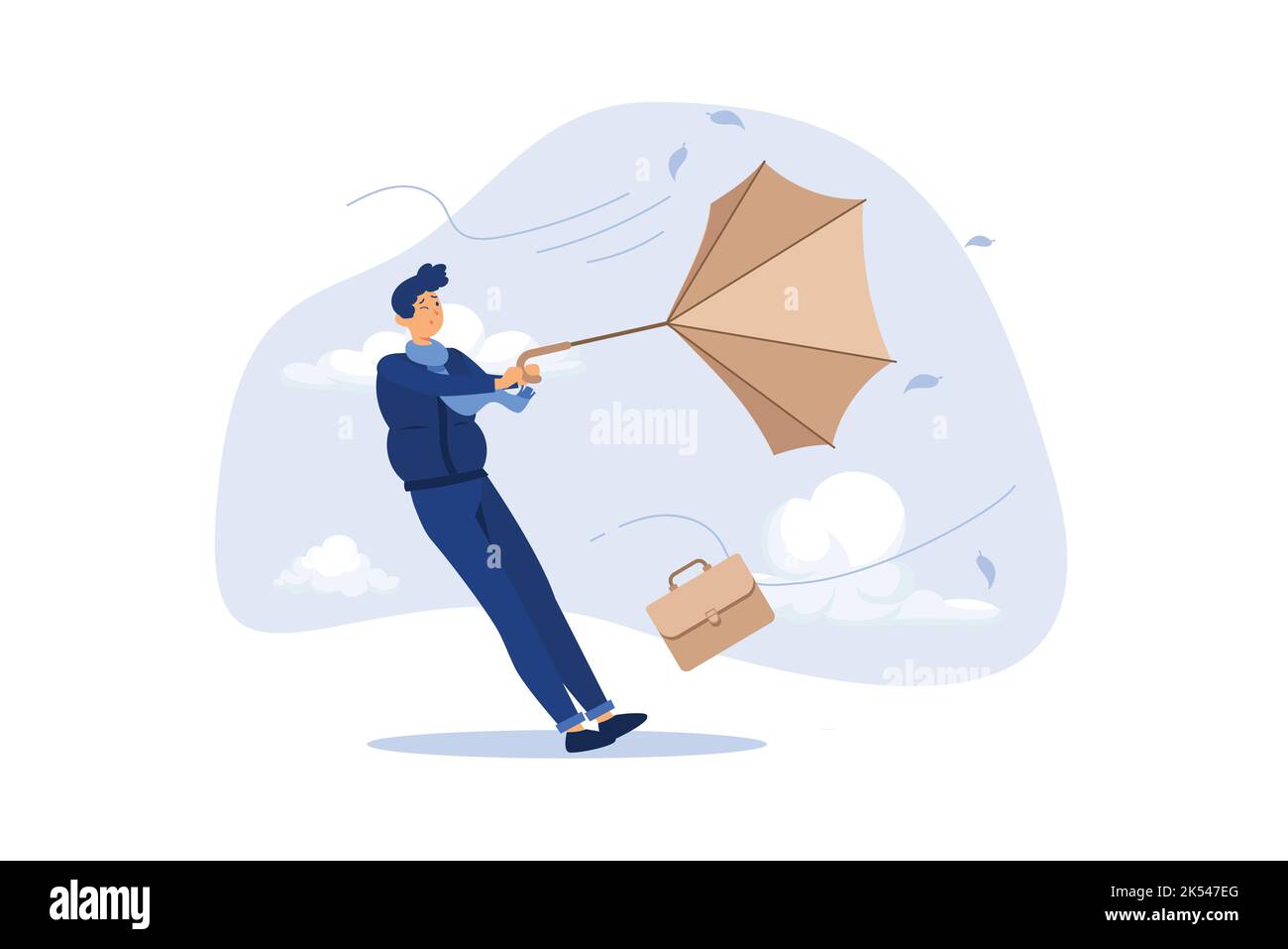 Business difficulty or obstacle in economic crisis, mistake or accident causing problem or failure, depressed and anxiety concept, frustrated business Stock Vector
