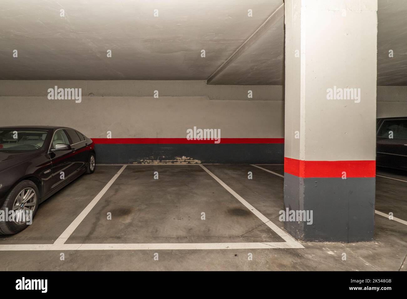 Garage space in an urban residential apartment building Stock Photo Alamy