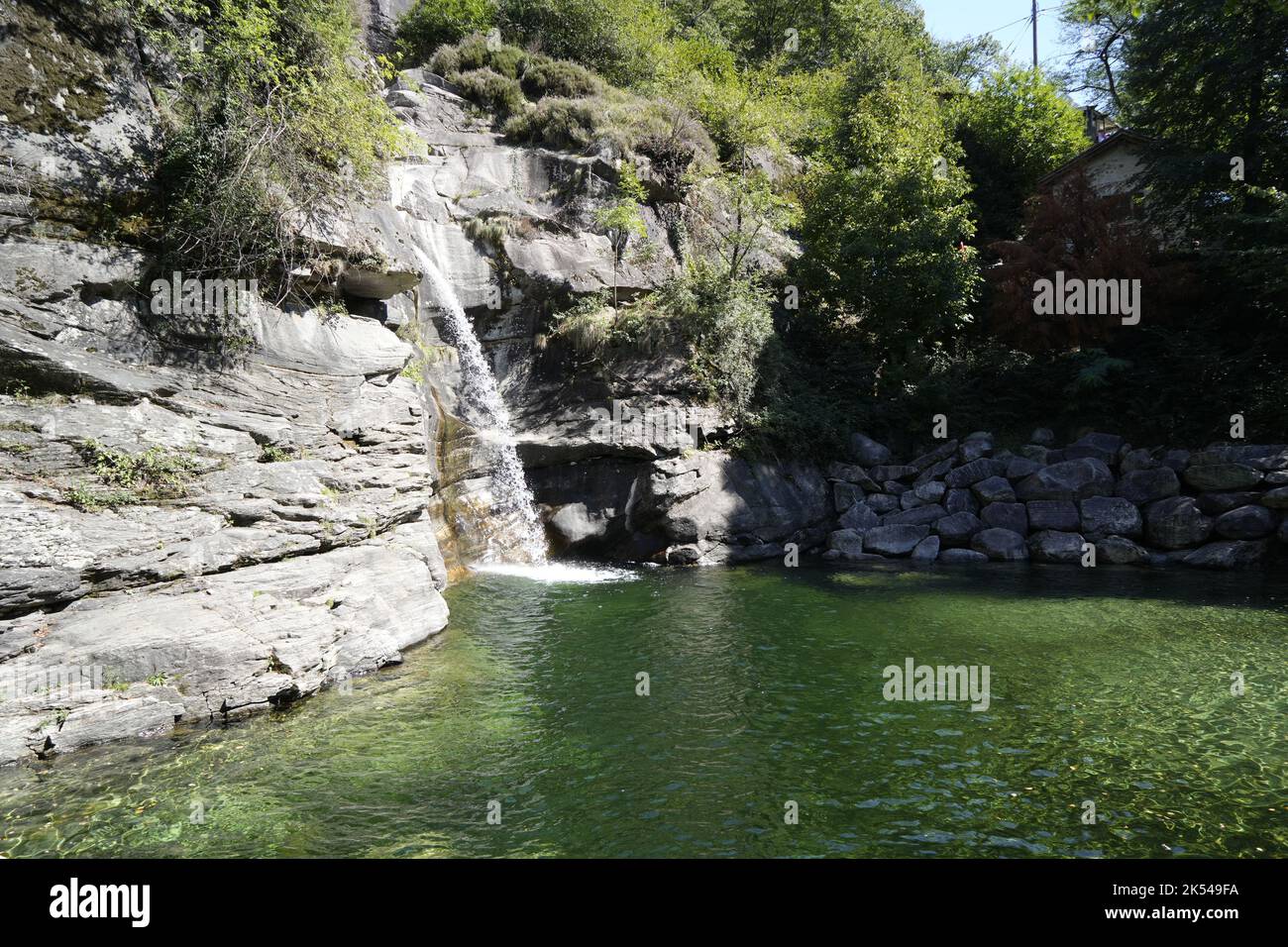 Switzerland cascade nature Stock Photo